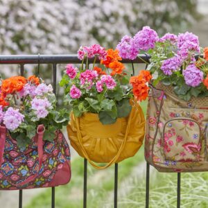 upcycled handbag planters